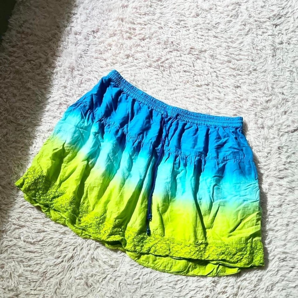 Ombre Tie Dye Hippie Colorful Vivid Kidcore Whimsical Skirt‎ Womens 24 Quirky